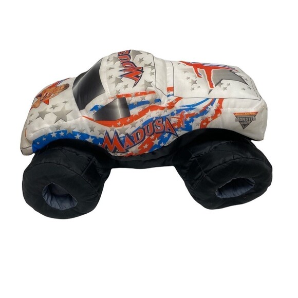 Monster Jam Plush Madusa Truck 10" Toy Retired 2000s Red White Blue - Picture 1 of 7